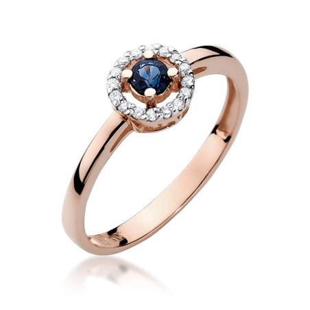 Pierścionek W238 Szafir 0,15ct różowe złoto
