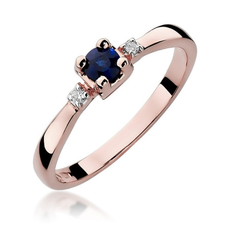 Pierścionek W323 Szafir 0,30ct różowe złoto