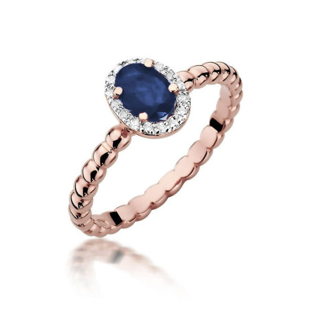 Pierścionek W359 Szafir 0,70ct różowe złoto