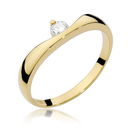 Pierścionek W263 Diament 0,15ct żółte złoto