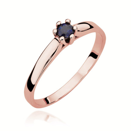 Pierścionek W222 Szafir 0,15ct różowe złoto