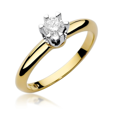 Pierścionek W267 Diament 0,30ct żółte złoto