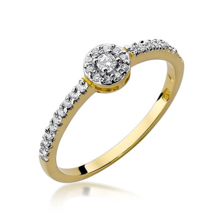 Pierścionek W273 Diament 0,05ct żółte złoto