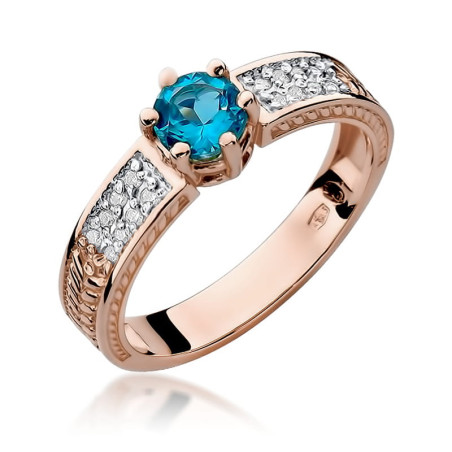 Pierścionek W075 Topaz 0,50ct różowe złoto