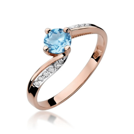 Pierścionek W084 Topaz 0,50ct różowe złoto