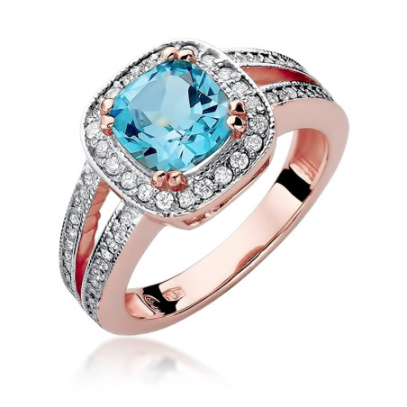 Pierścionek W307 Topaz 2,60ct różowe złoto
