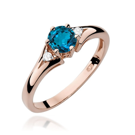Pierścionek W076 Topaz London Blue 0,50ct różowe złoto